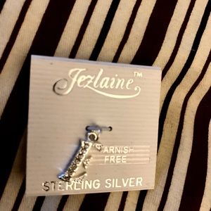 Pretty Sterling Silver 925 E & Crystal Pendant NWT